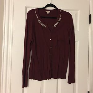 Beaded cardigan sweater